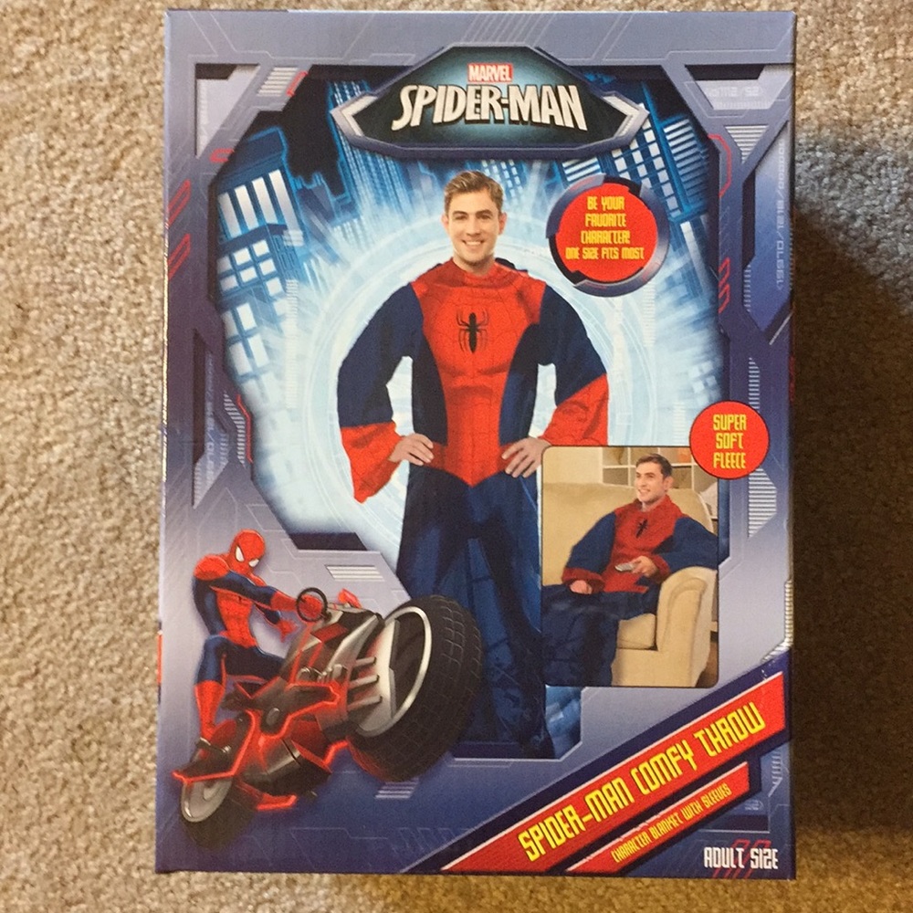 Spider-Man Comfy Throw w/sleeves Adult Size NEW